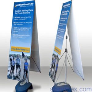 standee chữ x loại cản gió 2 mặt