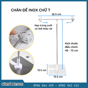 Giá treo inox chữ T, kệ treo poster chữ T