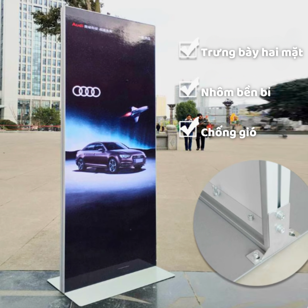 Standee nhôm chân đứng cao cấp - Bền bỉ, sang trọng, hiện đại