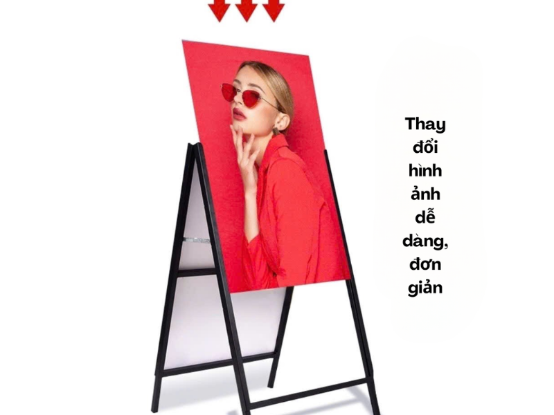 Standee quán cà phê 2 mặt: Mẫu sắt gấp gọn tiện lợi