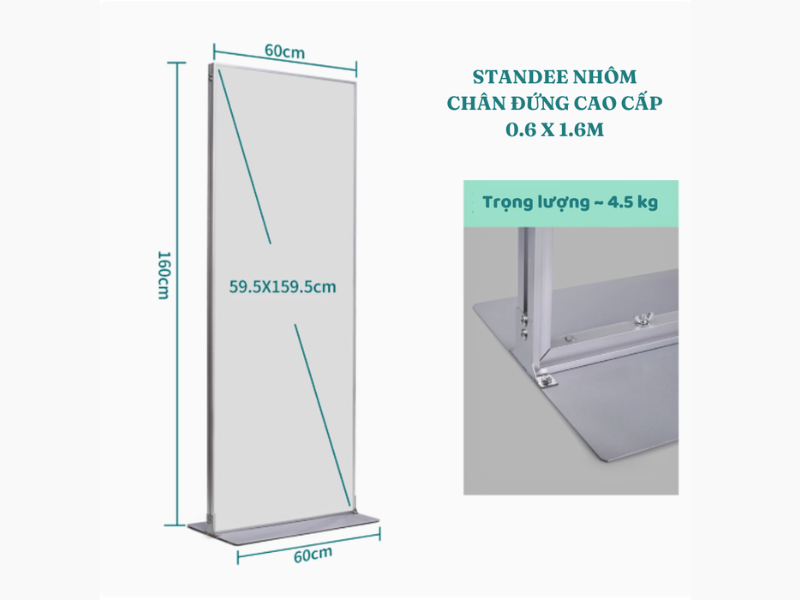 Standee nhôm cao cấp: 2 kích thước phổ biến cho quảng cáo 