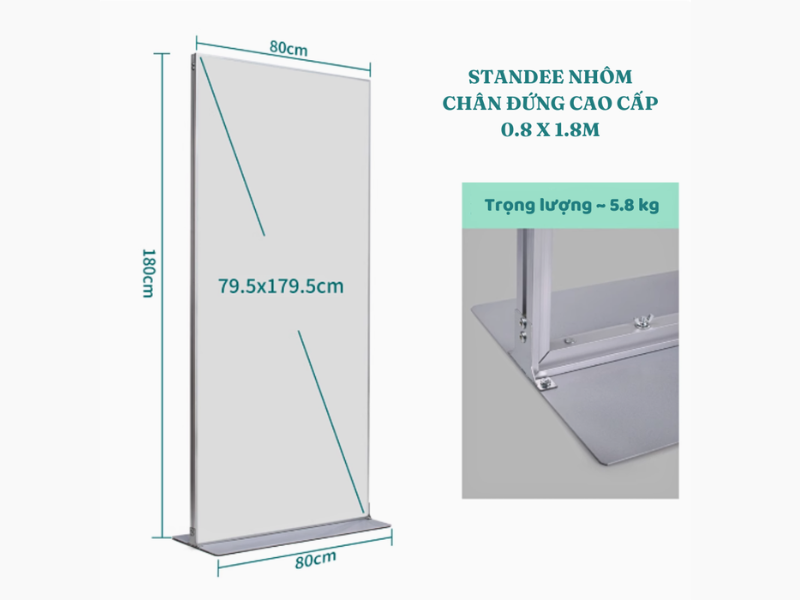 Standee nhôm cao cấp: 2 kích thước phổ biến cho quảng cáo 